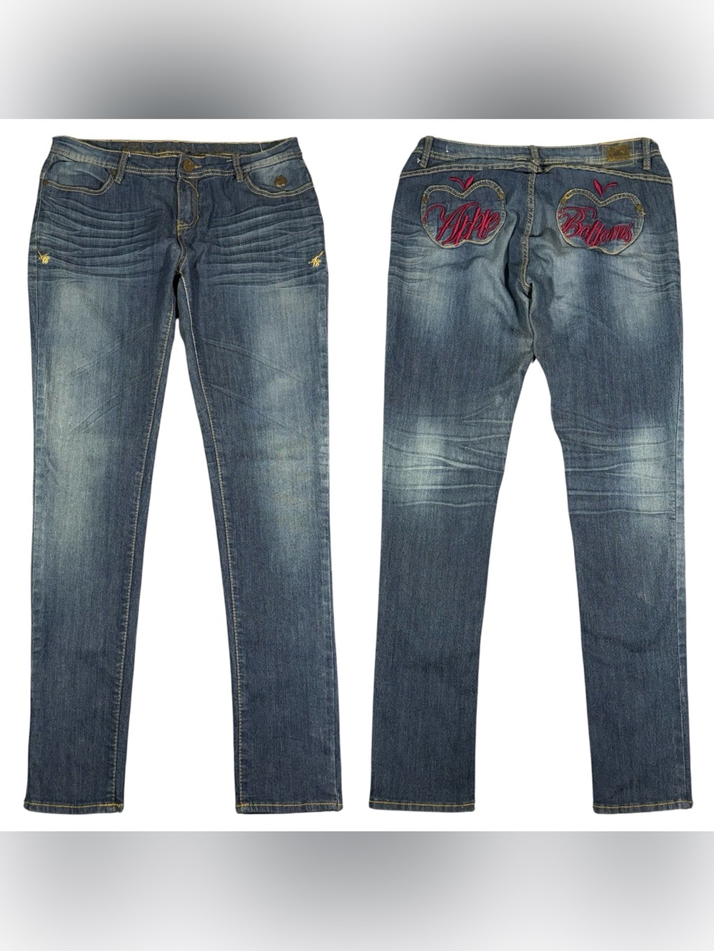 Vintage Apple Bottoms Jeans Size 11/12 Y2K Embroidered Apple Pocket Denim
